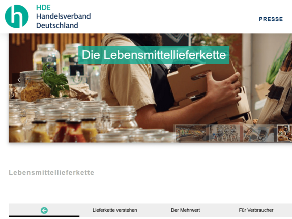 Neue Homepage: HDE informiert über Lebensmittellieferkette und UTP-Richtlinie