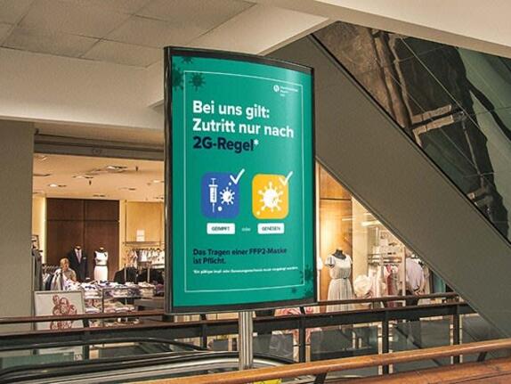 2G-Regel im Handel: Neue Plakate