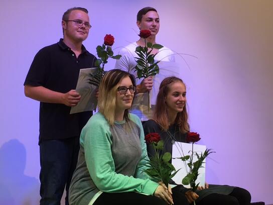 Die vier Bestplazierten (v.l.): Florian Knöfel, Laura Feige, David Bernhard und Rosanna Schweigart.