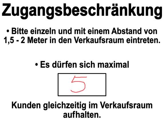 Neue Corona-Regel: Begrenzung der Kundenanzahl in den Geschäften