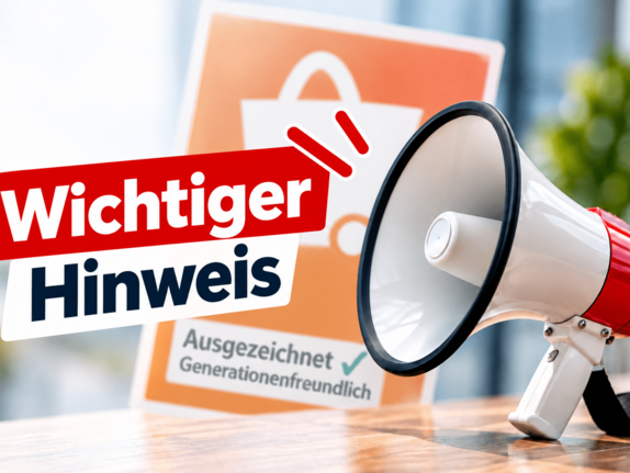 Generationenfreundliches Einkaufen: Aufkleber und Urkunden müssen sofort entfernt werden!