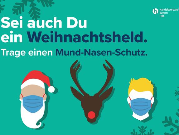 Maskenpflicht: Neue HBE-Plakate mit Weihnachtsmotiv