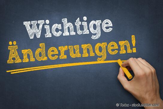 wichtige änderung